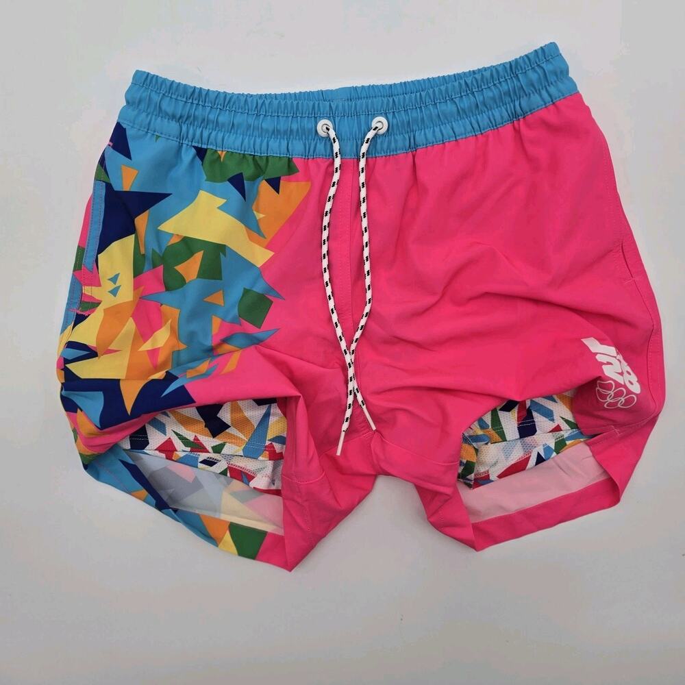 Chubbies Swim Trunks Mens Small 5.5 Inch Pink 2028 Olympics Shorts Boxer Liner